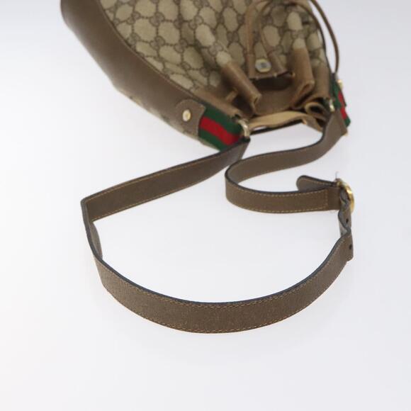 GUCCI GG Supreme Web Sherry Line Bag Pvc Beige Gold 41 02 034 - Picture 7 of 16